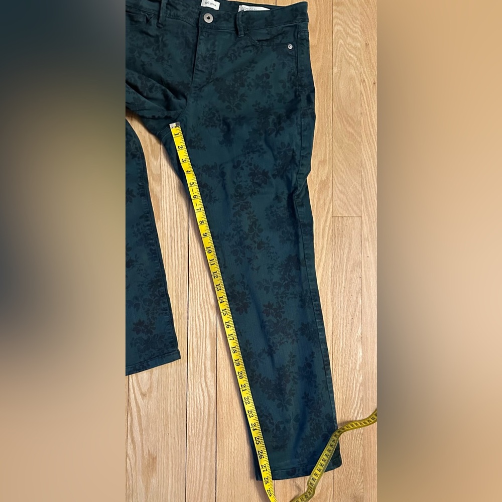 J. Jill Denim Women’s Jeans Green Floral Authentic Fit Slim Ankle Stretch, Sz 10 - Picture 5 of 5